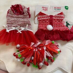Christmas Cutie- Dog Dress and Harness Set- Size XS 🐾
